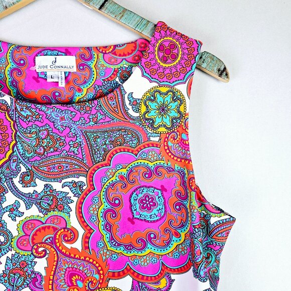 Jude Connally Beth Captiva Paisley Shift Dress, Made in the USA, NWOT, Sz L - Picture 6 of 10